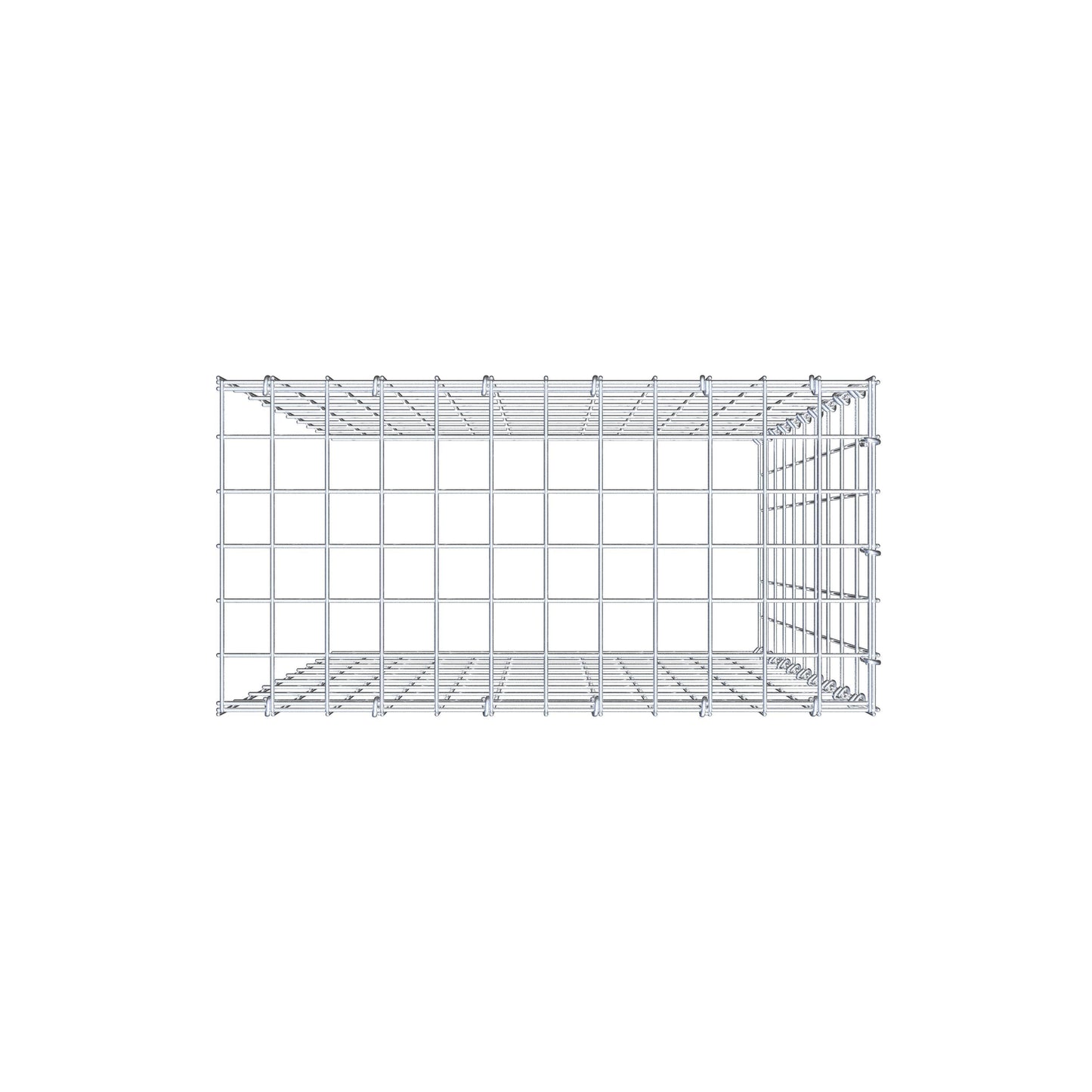 Gavión complementario de tipo 4 100 cm x 60 cm x 30 cm (L x A x P), malla 5 cm x 10 cm, anillo en C