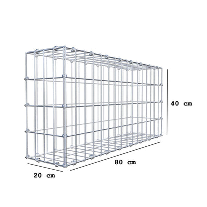 Gabion 80 cm x 40 cm x 20 cm (L x H x D), mesh size 5 x 10 cm, spiral ring