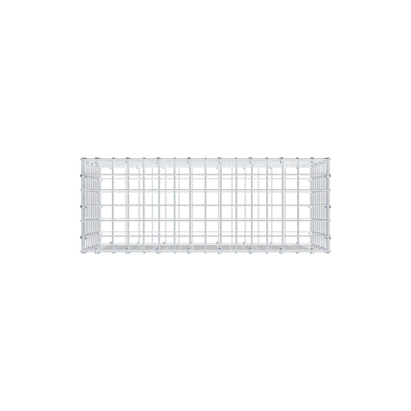 Gavión 80 cm x 40 cm x 30 cm (L x A x P), malla 5 cm x 5 cm, anillo en C