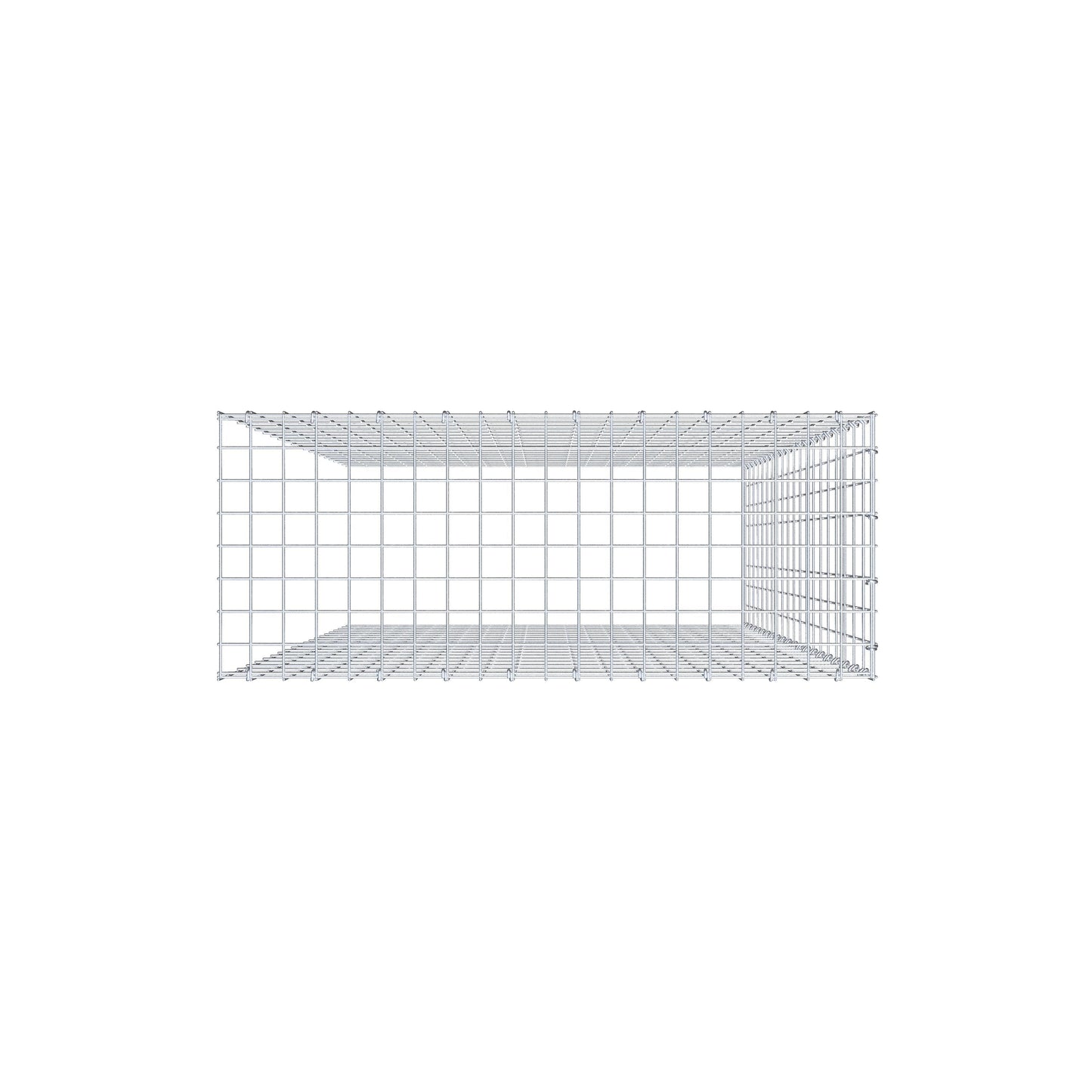 Opzetpaal type 4 200 cm x 100 cm x 40 cm (L x H x D), maaswijdte 5 cm x 10 cm, C-ring