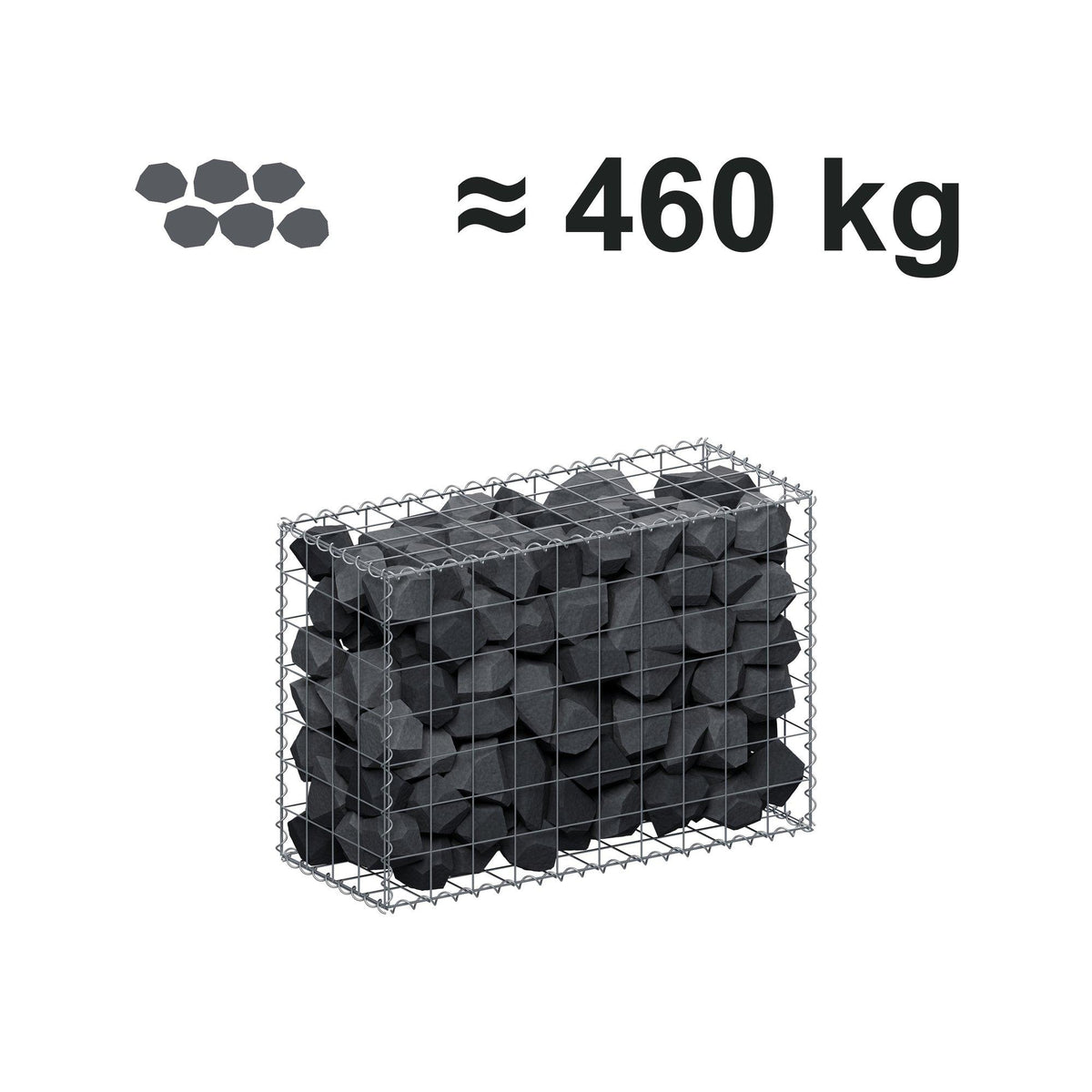 Gabion 100 cm x 70 cm x 40 cm (L x H x P), mailles 10 cm x 10 cm, spirale