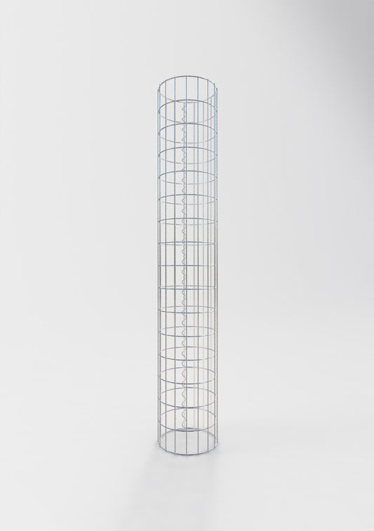 Gabion column around 27 cm diameter, 160 cm height, mesh size 5 cm x 10 cm
