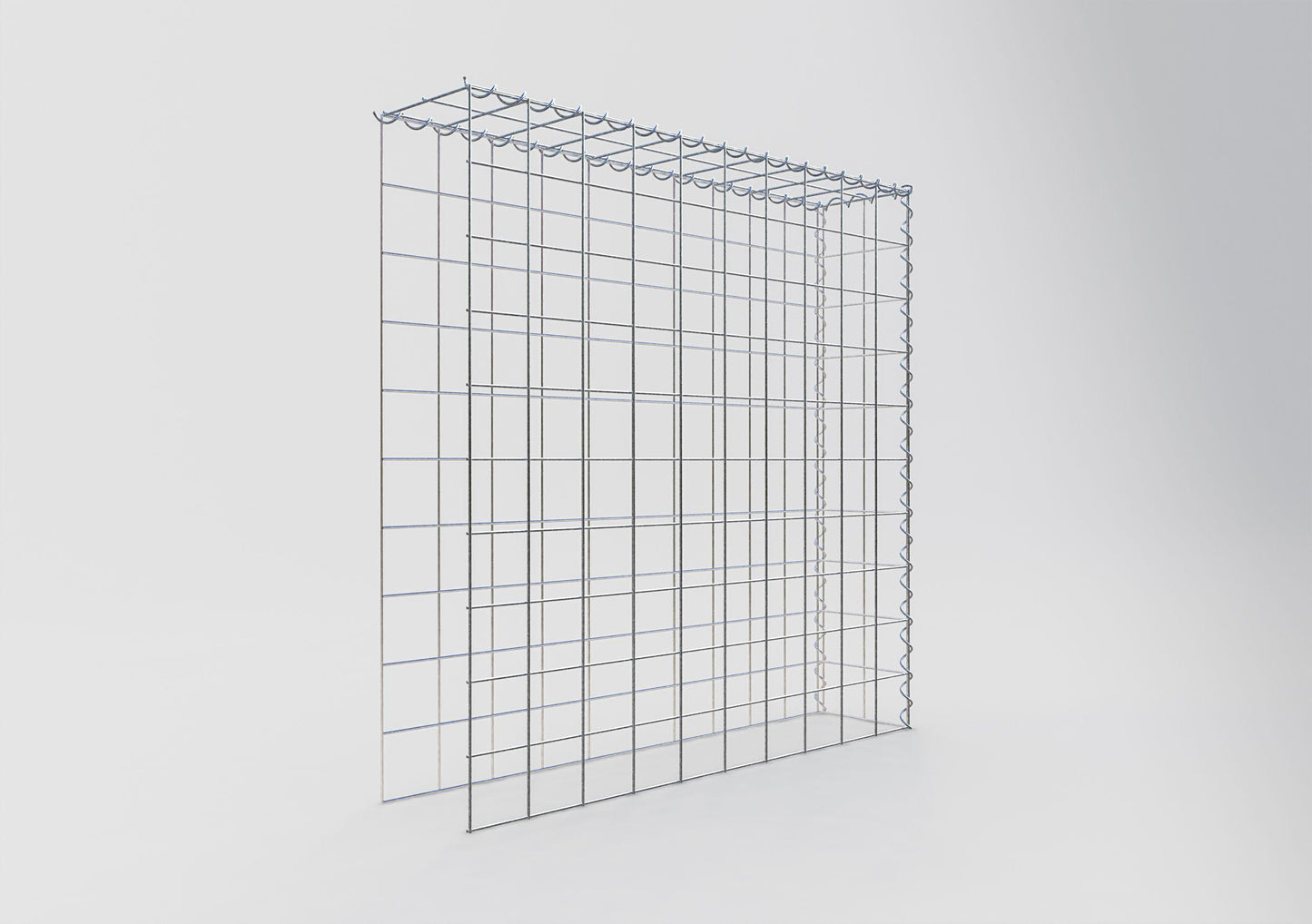 Grown-on gabion type 4 100 cm x 100 cm x 20 cm (L x H x D), mesh size 10 cm x 10 cm, spiral