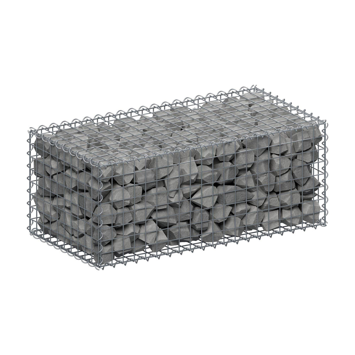 Gabion 100 cm x 40 cm x 50 cm (L x H x D), maskstorlek 5 cm x 5 cm, spiral