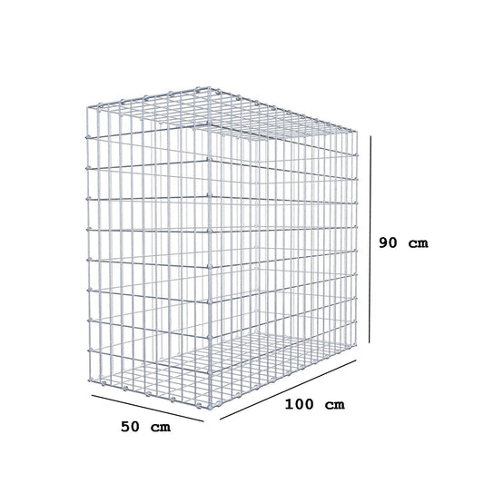 Gabion 100 cm x 90 cm x 50 cm (L x H x D), mesh size 5 x 10 cm, spiral ring