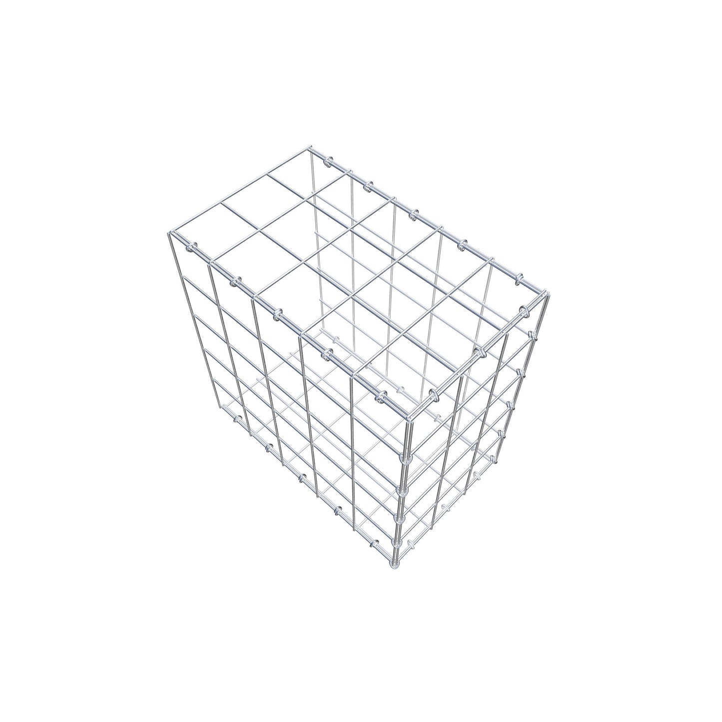 Mounted gabion type 2 50 cm x 50 cm x 30 cm (L x H x D), mesh size 10 cm x 10 cm, C-ring