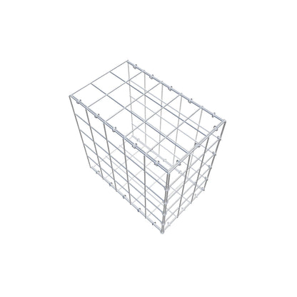 Mounted gabion type 2 50 cm x 50 cm x 30 cm (L x H x D), mesh size 10 cm x 10 cm, C-ring