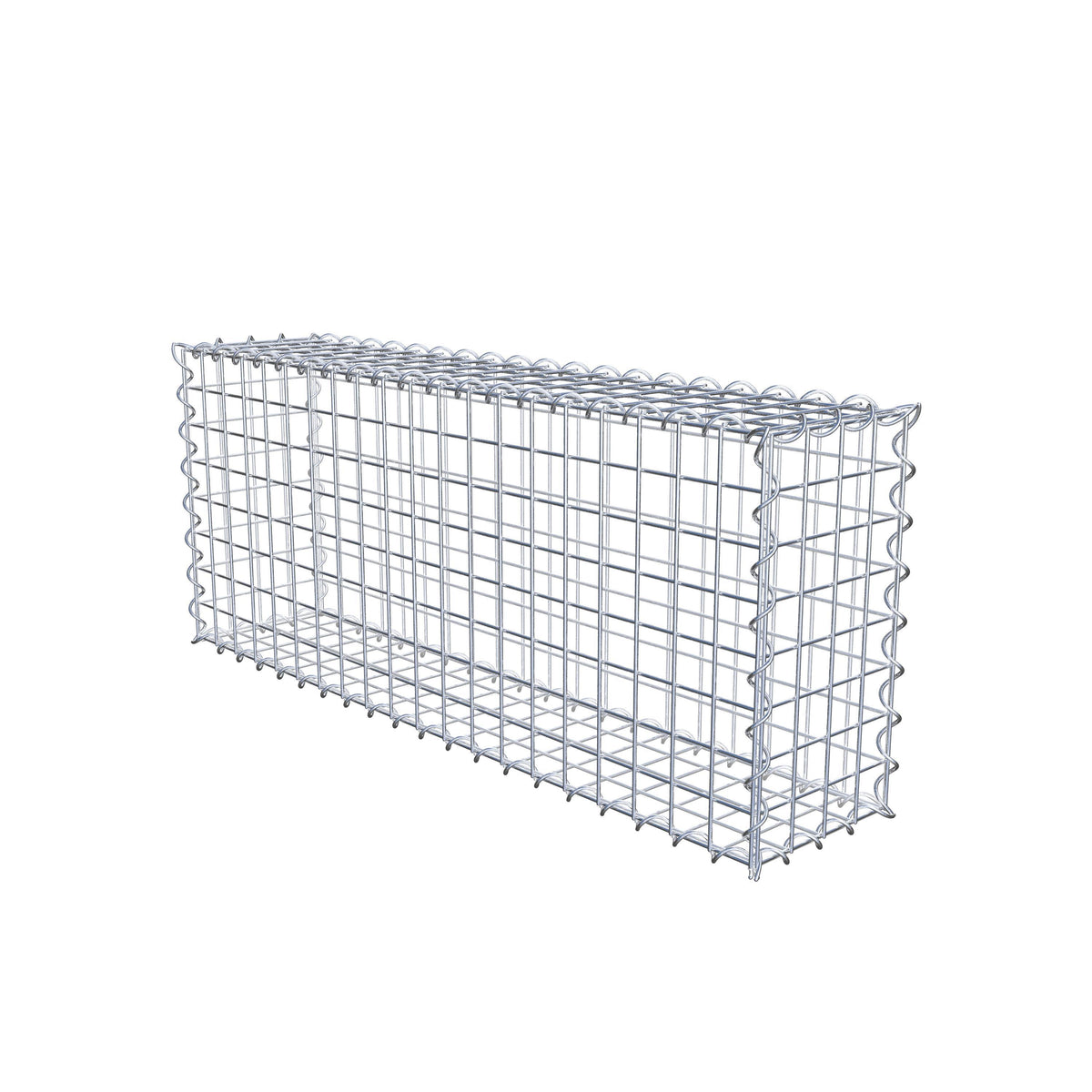 Gabião 100 cm x 40 cm x 20 cm (C x A x P), malhagem 5 cm x 5 cm, espiral