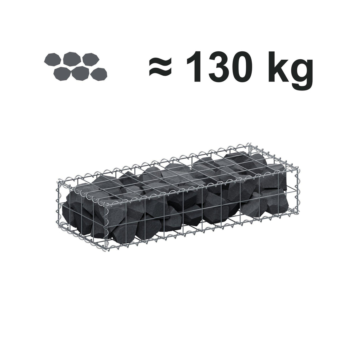 Gabion 100 cm x 20 cm x 40 cm (L x H x P), mailles 10 cm x 10 cm, spirale