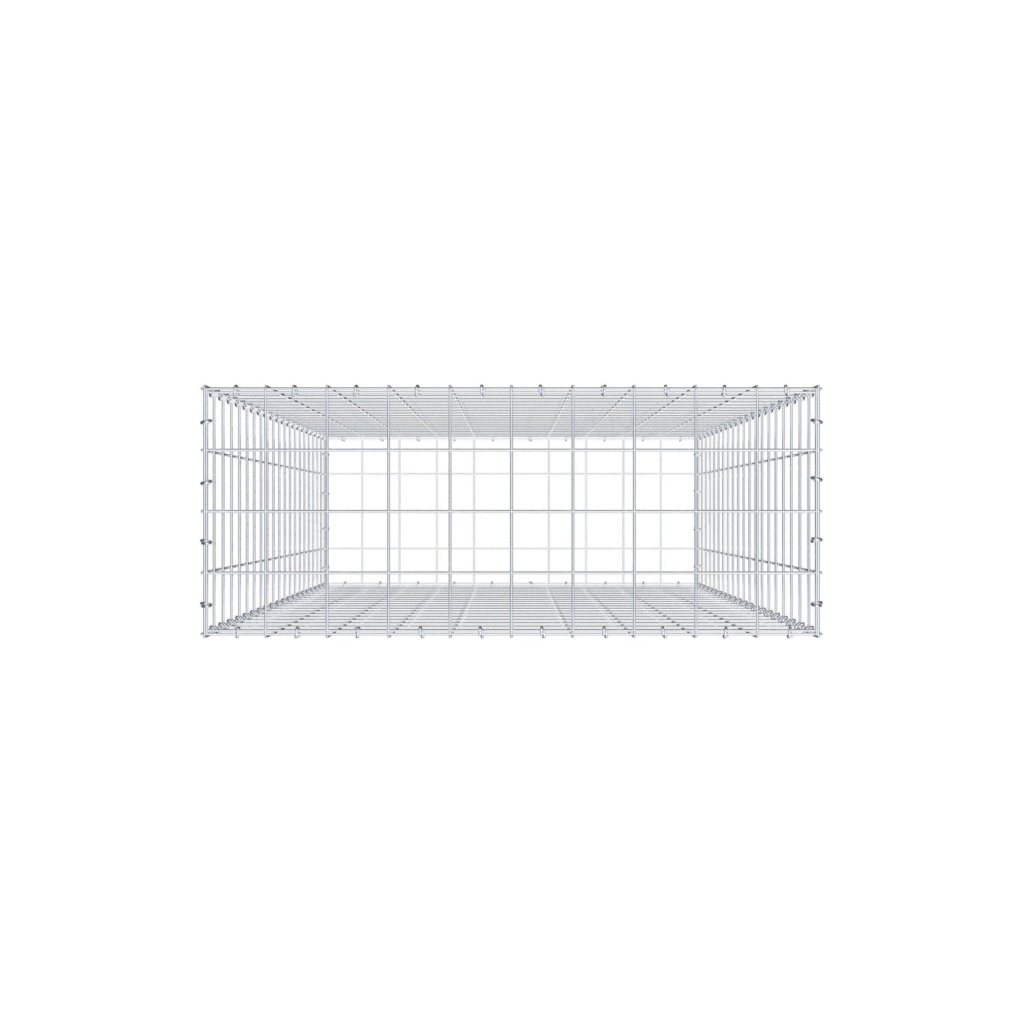Gabion 200 cm x 100 cm x 40 cm (L x H x D), mesh size 10 cm x 10 cm, C-ring