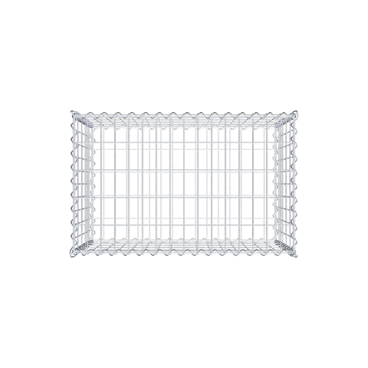 Gabião 80 cm x 50 cm x 50 cm (C x A x P), malhagem 5 cm x 10 cm, espiral