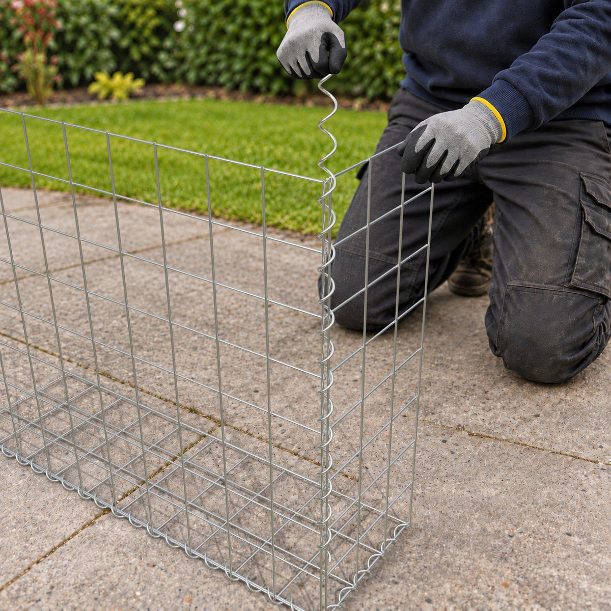 Gabion 100 cm x 80 cm x 30 cm (L x H x D), mesh size 10 cm x 10 cm, spiral