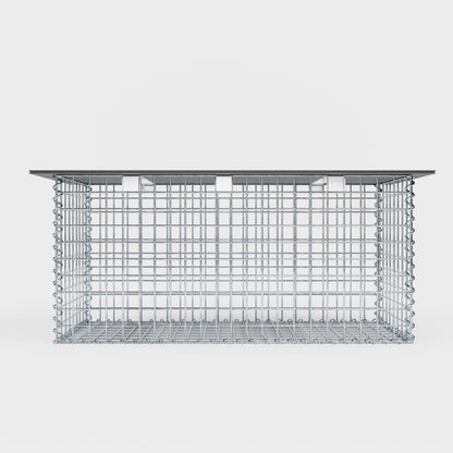 Havebænk spiralgabion 105 x 50 x 50 cm - MW 5 x 5 cm, med genbrugsbetræk i antracit
