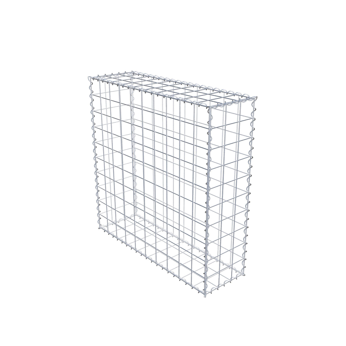 Gabion 100 cm x 100 cm x 30 cm (L x H x D), maskstorlek 10 cm x 10 cm, spiral