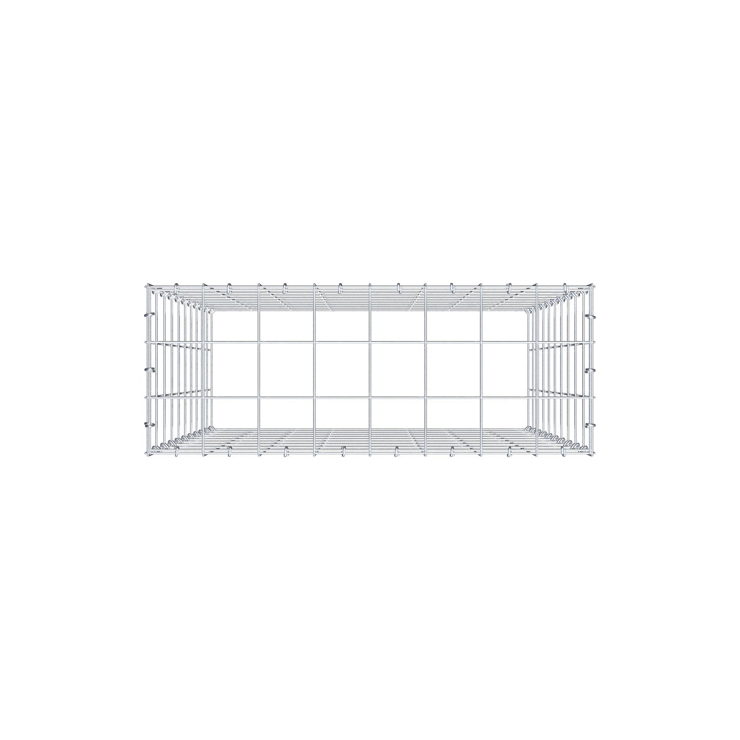 Monteret gabion type 3 100 cm x 80 cm x 30 cm (L x H x D), maskestørrelse 10 cm x 10 cm, C-ring