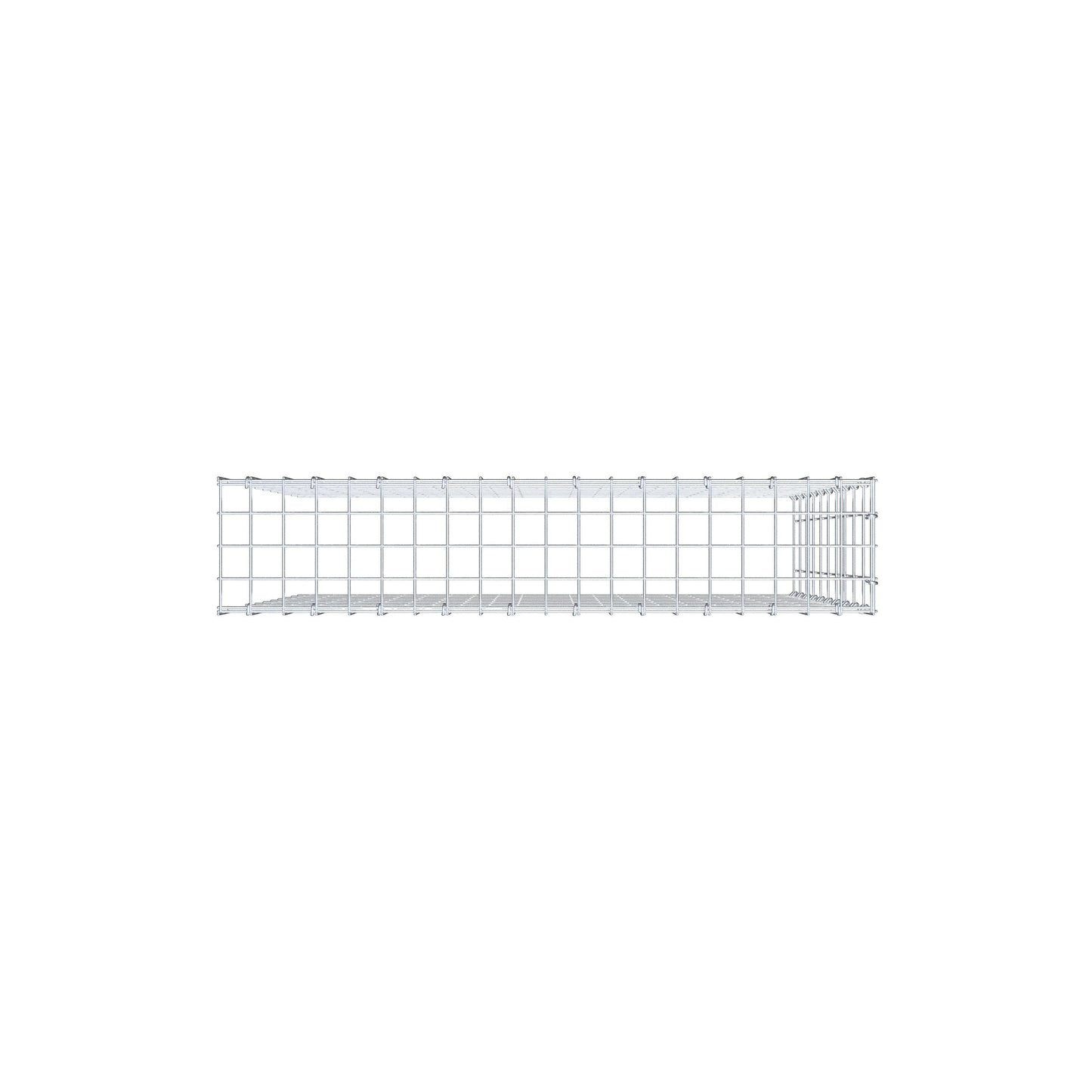 Monteret gabion type 4 100 cm x 100 cm x 20 cm (L x H x D), maskestørrelse 5 cm x 10 cm, C-ring