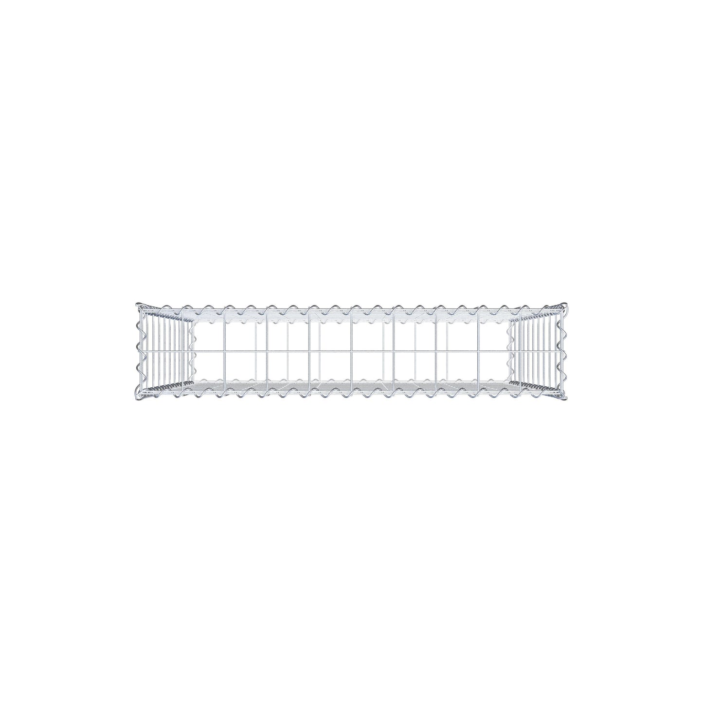 Gabion 100 cm x 100 cm x 20 cm (L x H x D), mesh size 10 cm x 10 cm, spiral