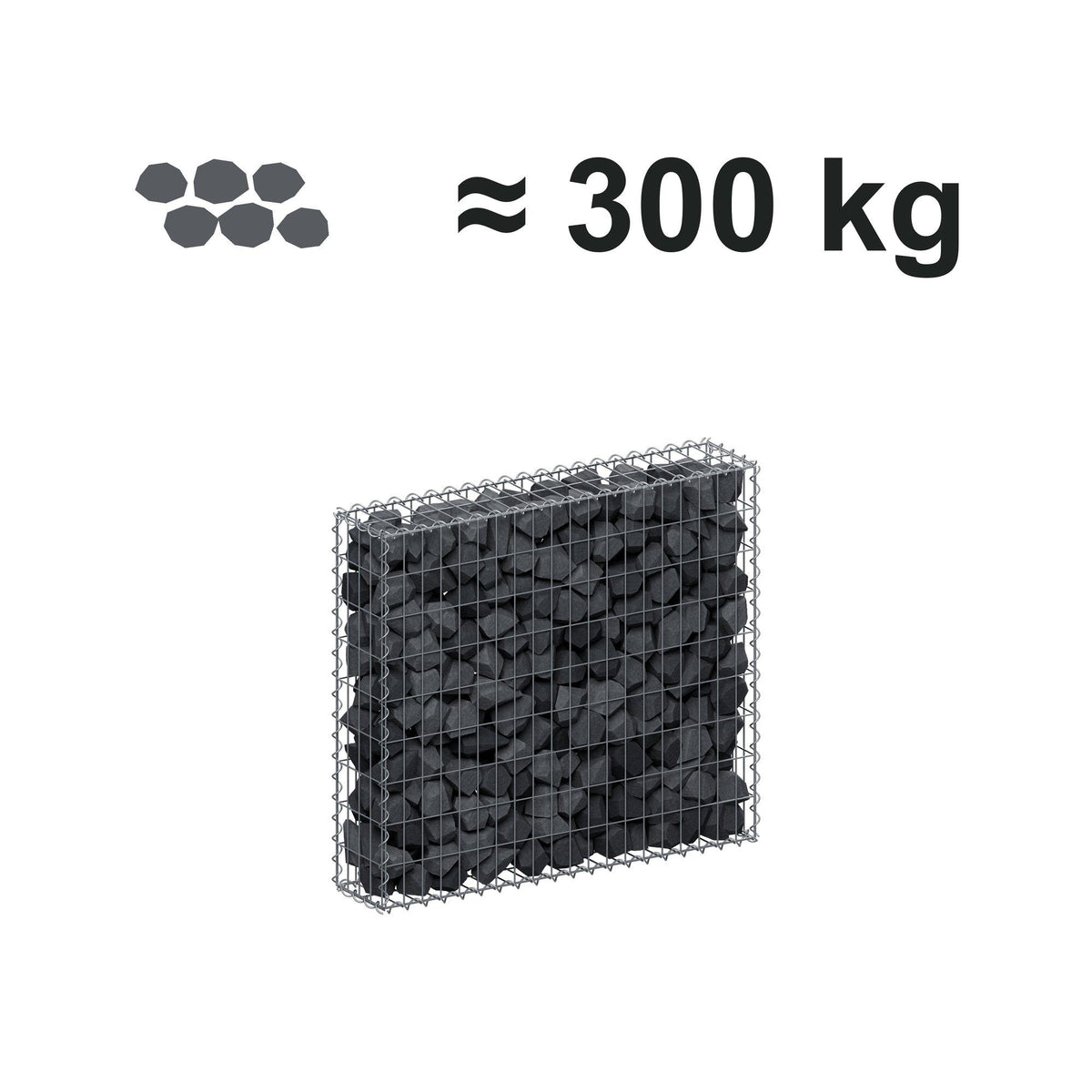Gabion 100 cm x 90 cm x 20 cm (L x H x P), mailles 5 cm x 10 cm, spirale
