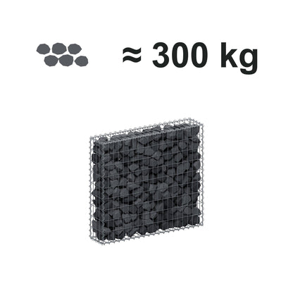 Gabion 100 cm x 90 cm x 20 cm (L x H x P), mailles 5 cm x 10 cm, spirale