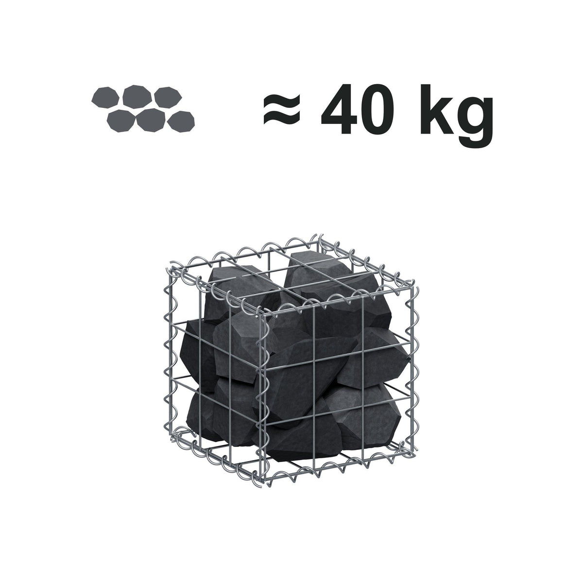 Gabion 30 cm x 30 cm x 30 cm (L x H x D), mesh size 10 cm x 10 cm, spiral