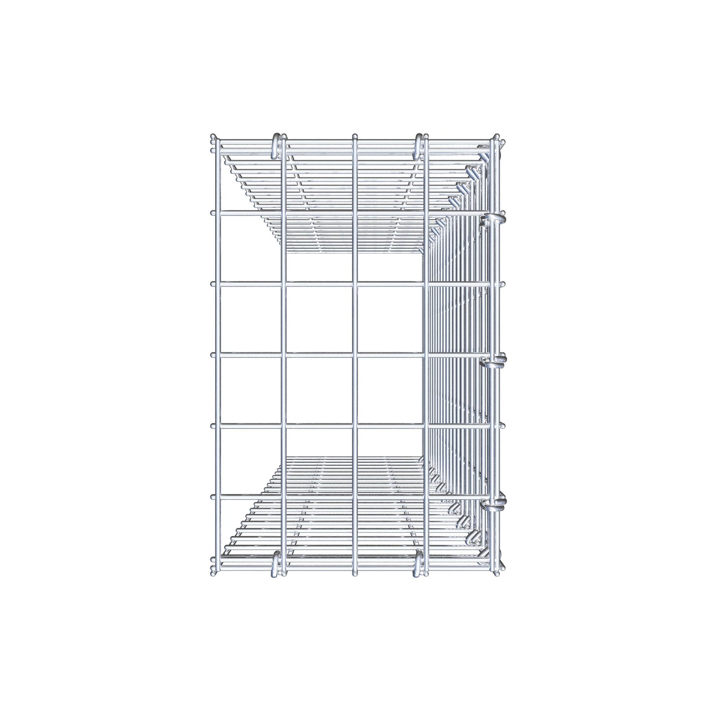 Monteret gabion type 4 100 cm x 20 cm x 30 cm (L x H x D), maskestørrelse 5 cm x 5 cm, C-ring