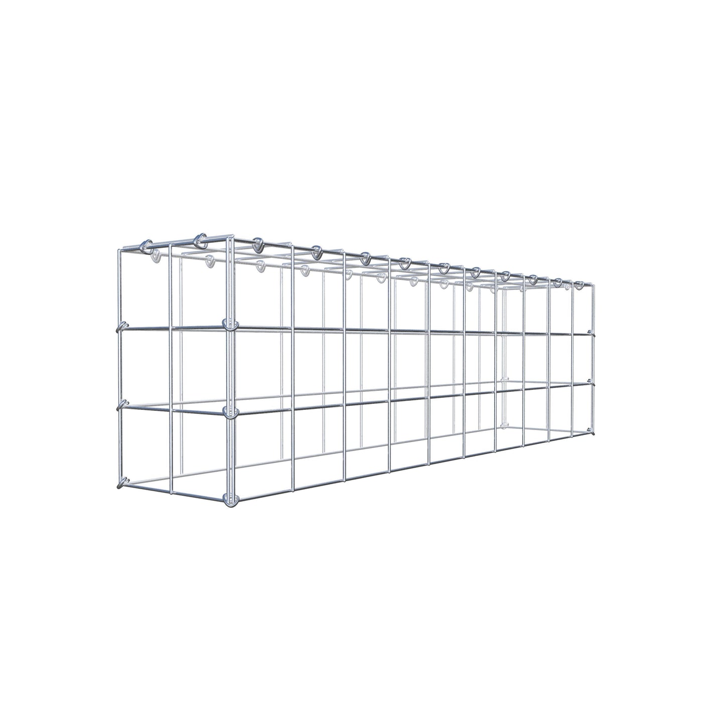 Monteret gabion type 3 100 cm x 30 cm x 20 cm (L x H x D), maskestørrelse 10 cm x 10 cm, C-ring