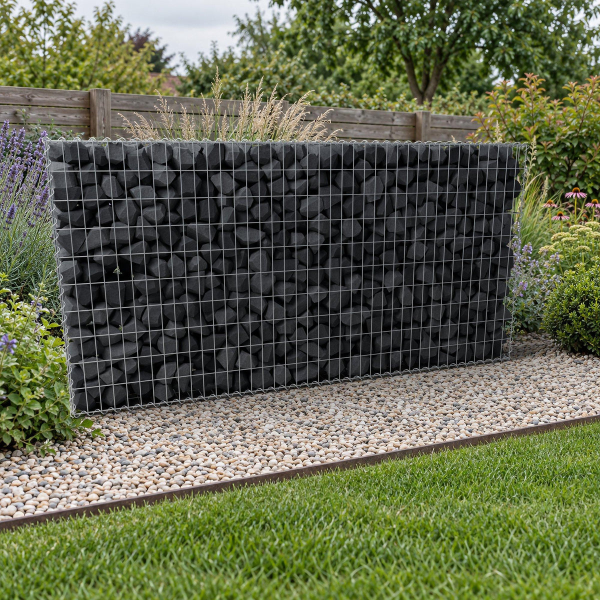 Gabião 200 cm x 100 cm x 20 cm (C x A x P), malhagem 5 cm x 10 cm, espiral