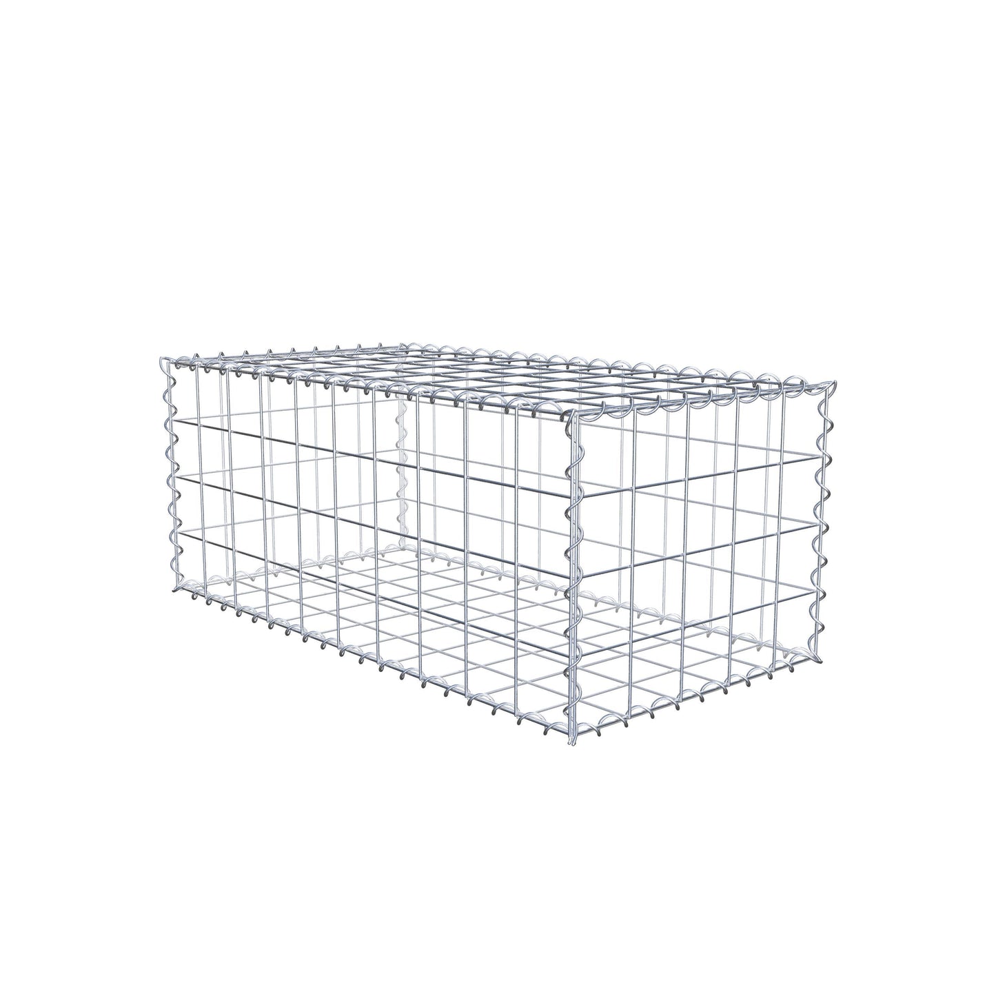 Gabião 100 cm x 40 cm x 50 cm (C x A x P), malhagem 10 cm x 10 cm, espiral