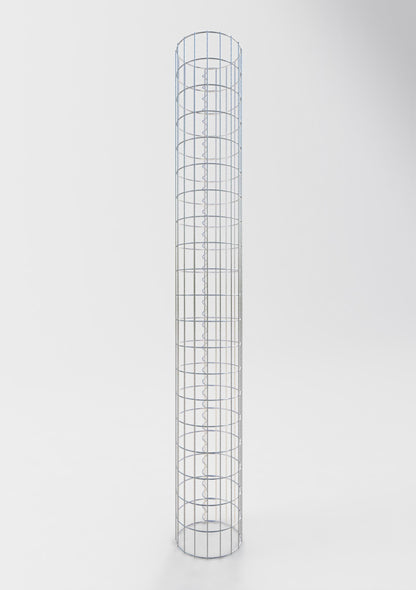 Schanskorfzuil rond 27 cm diameter, 200 cm hoogte, maaswijdte 5 cm x 10 cm