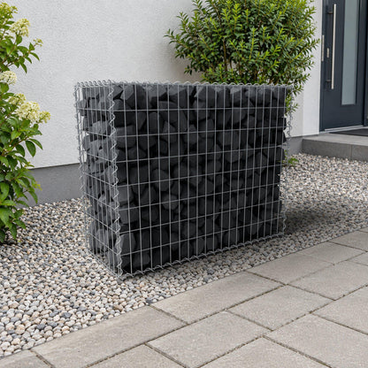 Schanskorf 100 cm x 80 cm x 40 cm (L x H x D), maaswijdte 5 cm x 10 cm, spiraalvormig