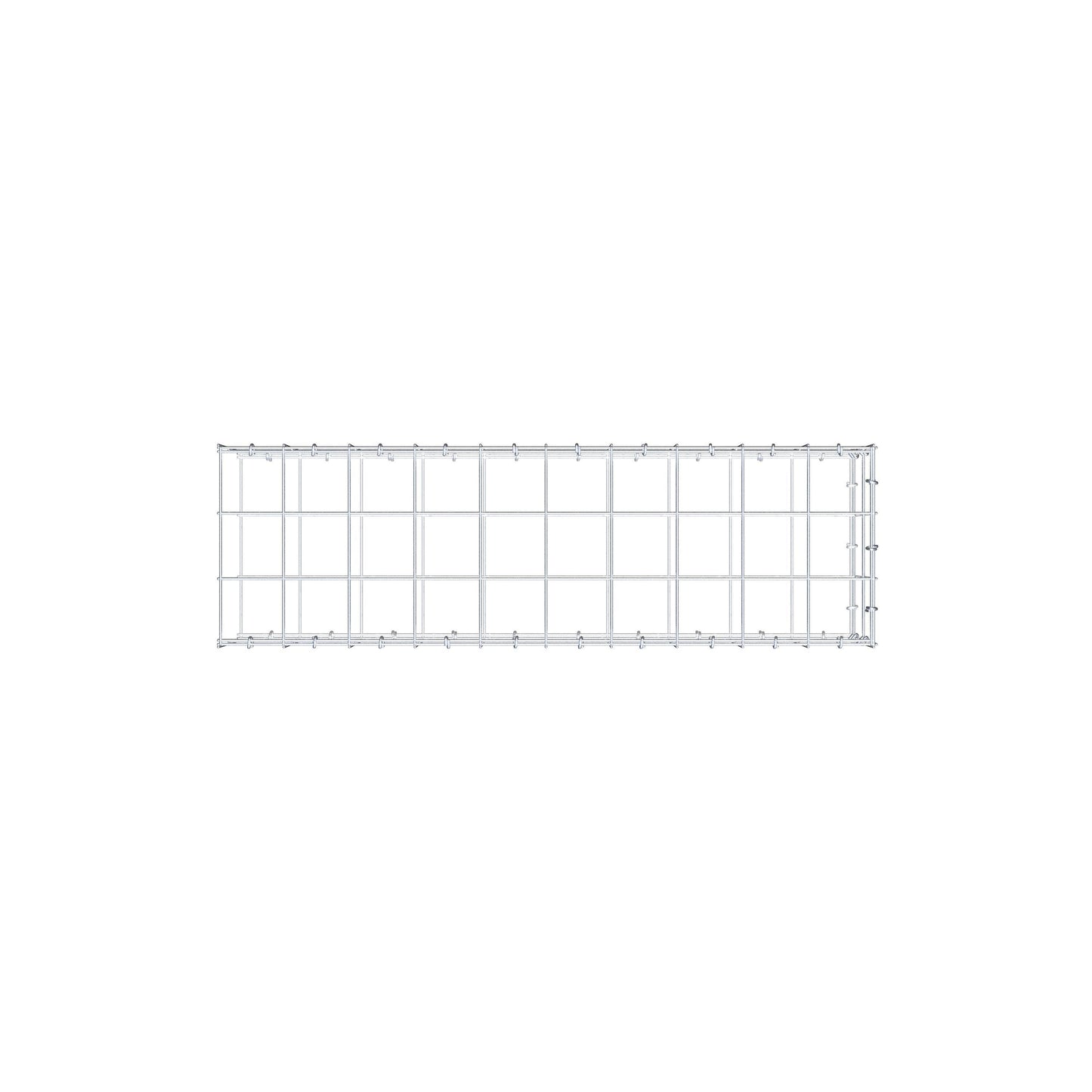 Fästbar gabion typ 2 100 cm x 20 cm x 30 cm (L x H x D), maskstorlek 10 cm x 10 cm, C-ring