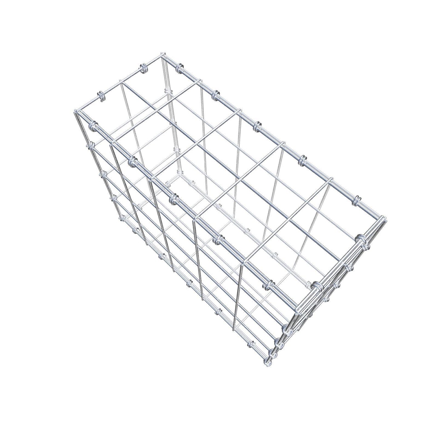 Gabione 50 cm x 40 cm x 20 cm (L x H x T), Maschenweite 10 x 10 cm, Spiralring