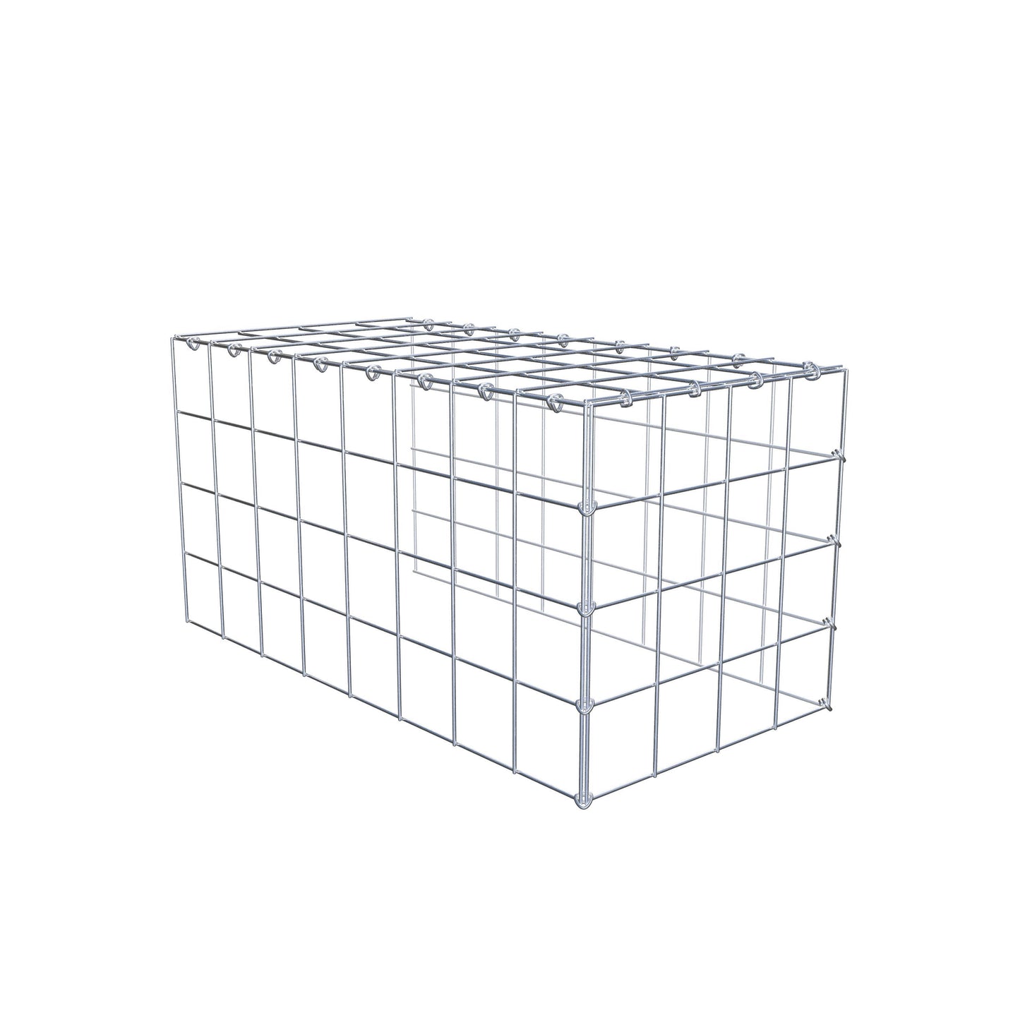 Mounted gabion type 4 80 cm x 40 cm x 40 cm (L x H x D), mesh size 10 cm x 10 cm, C-ring