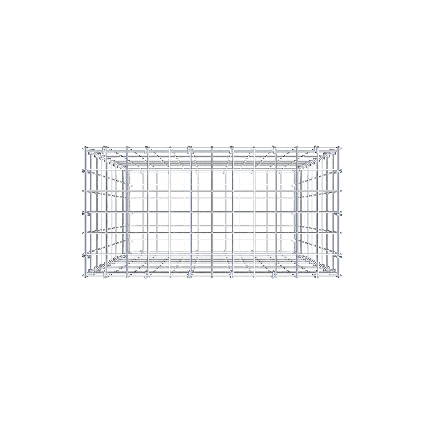 Gabião 100 cm x 60 cm x 30 cm (C x A x P), malhagem 5 cm x 10 cm, anel C