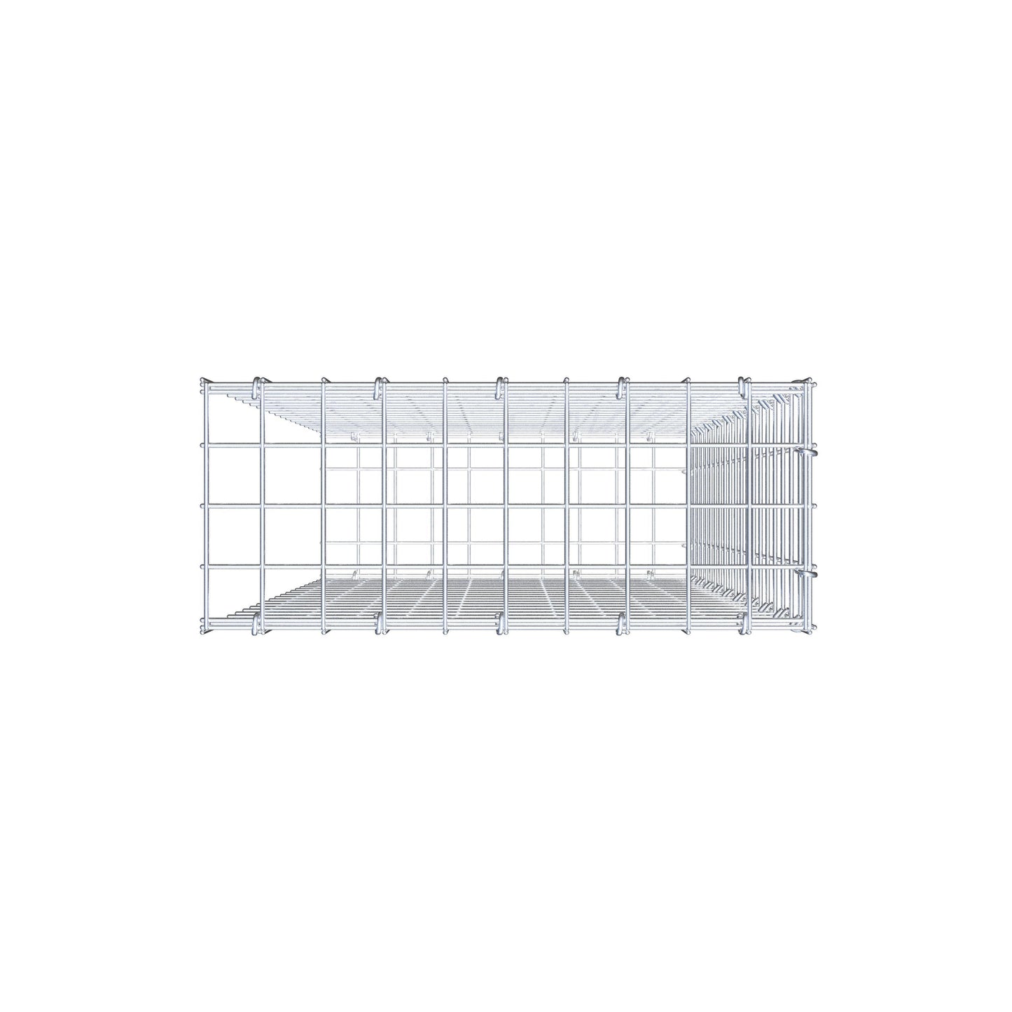 Mounted gabion type 2 100 cm x 50 cm x 20 cm (L x H x D), mesh size 5 cm x 5 cm, C-ring