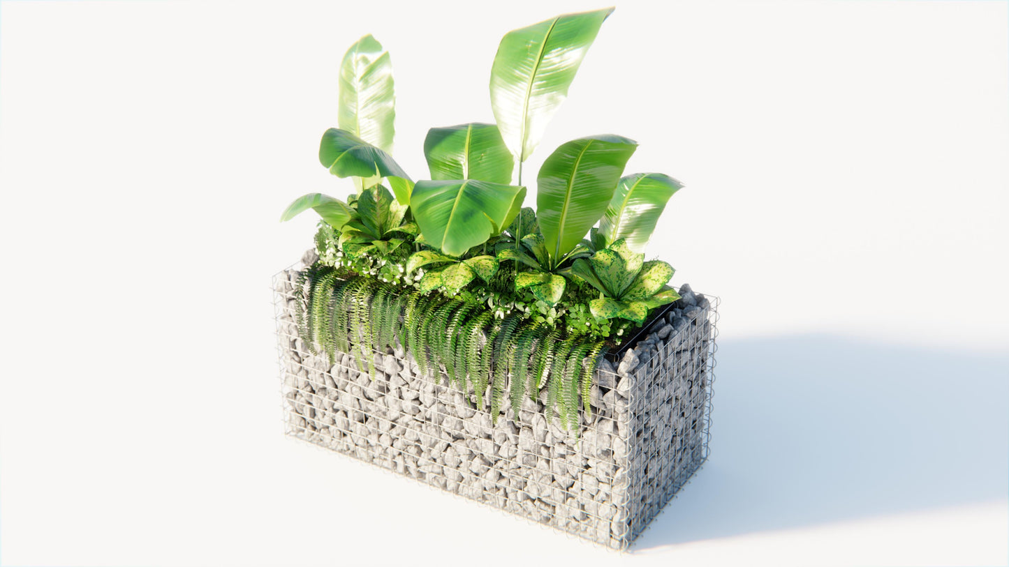 Raised bed square 130 cm x 60 cm x 60 cm (L x H x D), mesh size 5 x 10 cm, wall thickness 10 cm