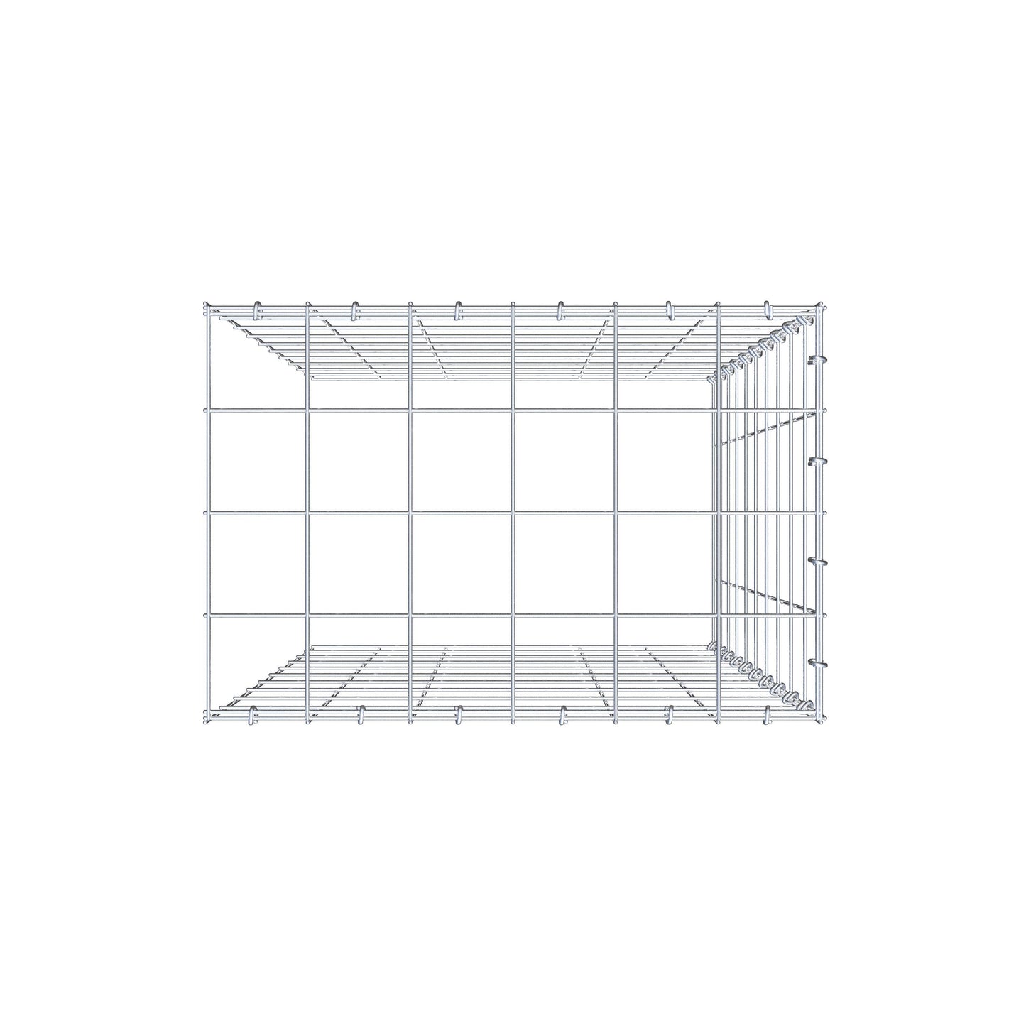 Gabião Tipo 4 100 cm x 60 cm x 40 cm (C x A x P), malhagem 10 cm x 10 cm, anel C