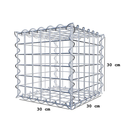 Gabione 30 cm x 30 cm x 30 cm (L x H x T), Maschenweite 5 cm x 5 cm, Spirale