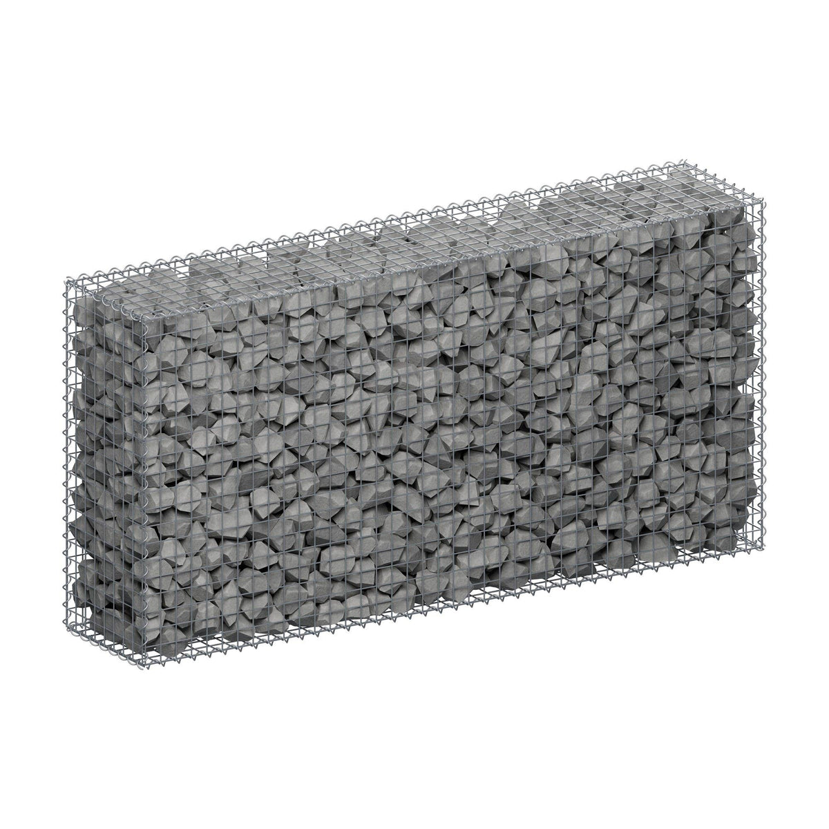 Gabião 200 cm x 100 cm x 40 cm (C x A x P), malhagem 5 cm x 5 cm, espiral