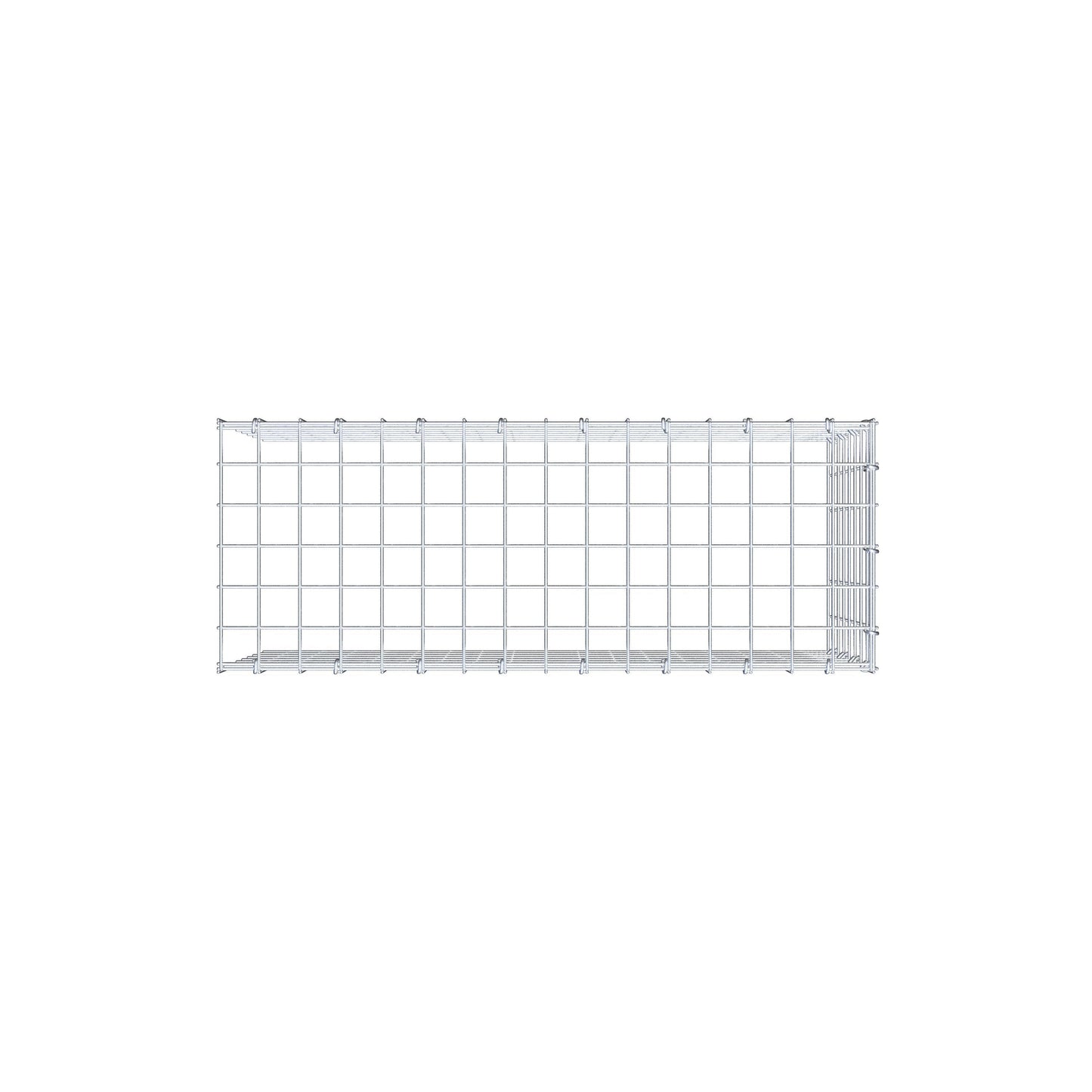Mounted gabion type 4 80 cm x 40 cm x 30 cm (L x H x D), mesh size 5 cm x 5 cm, C-ring