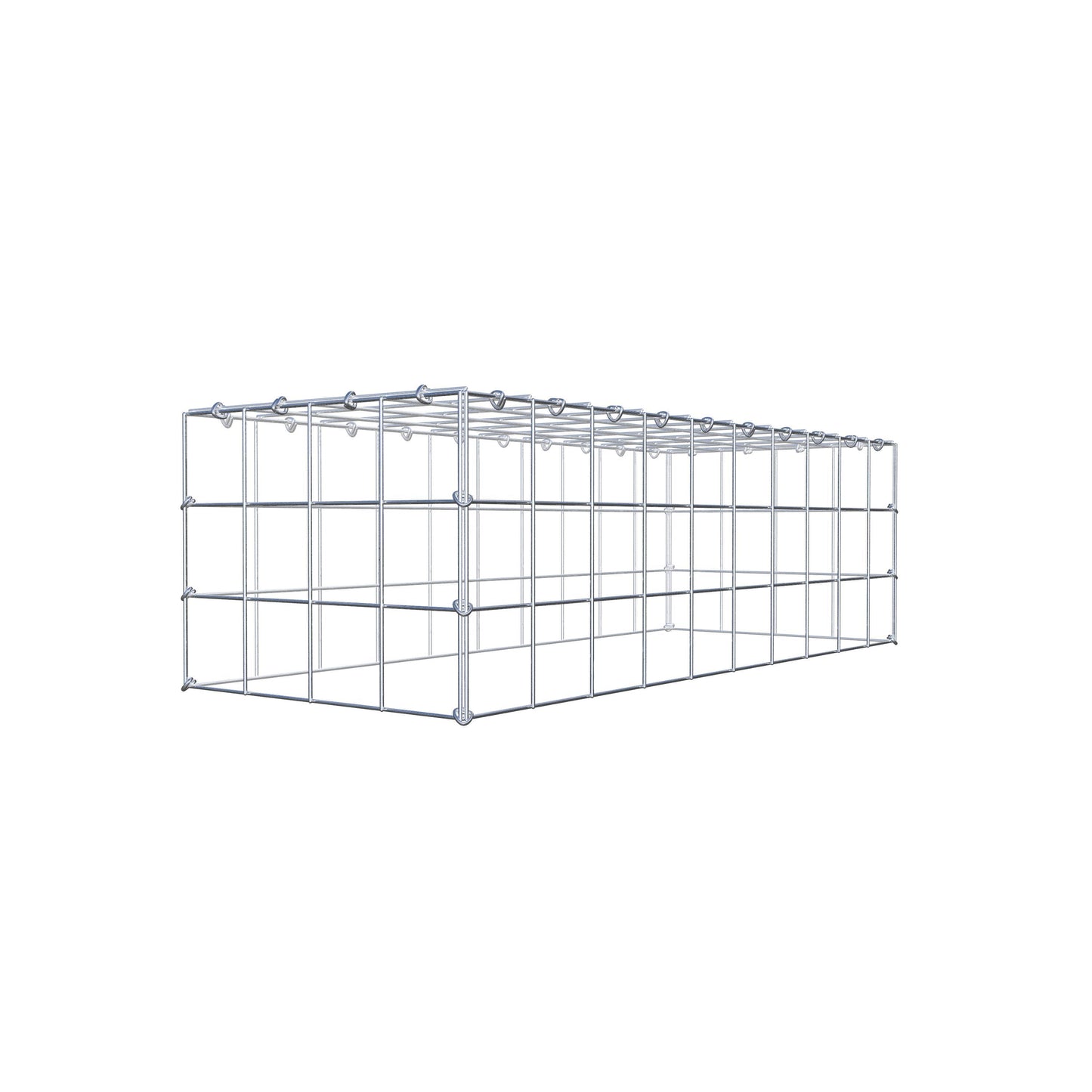 Mounted gabion type 3 100 cm x 30 cm x 40 cm (L x H x D), mesh size 10 cm x 10 cm, C-ring