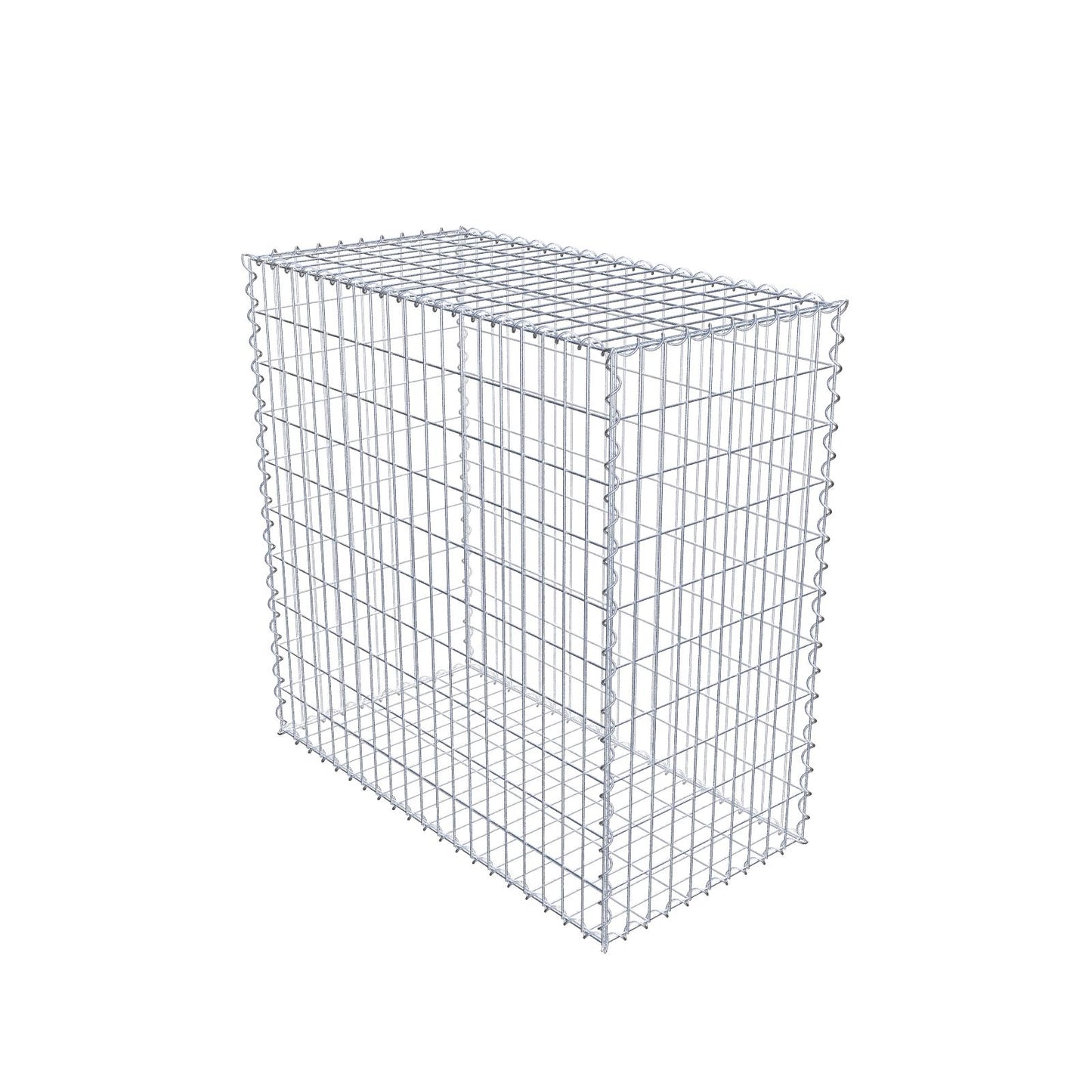 Set of 2 gabions 100 cm x 100 cm x 50 cm (L x H x D), mesh size 5 x 10 cm, spiral