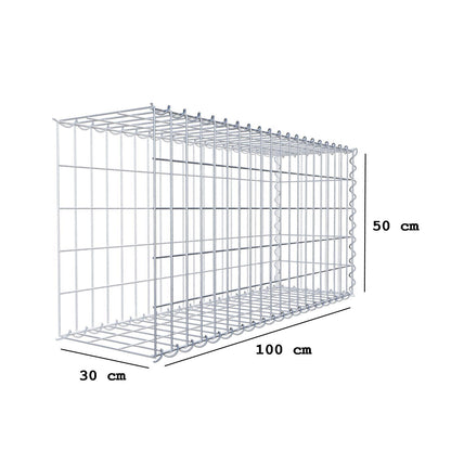Påväxt gabion typ 2 100 cm x 50 cm x 30 cm (L x H x D), maskstorlek 5 cm x 10 cm, spiral