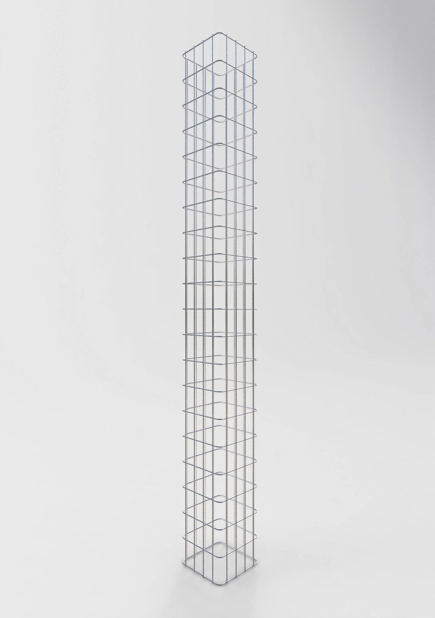 Gabionsøjle, firkantet, varmgalvaniseret, 22 cm x 22 cm, 200 cm højde, MW 5 cm x 10 cm