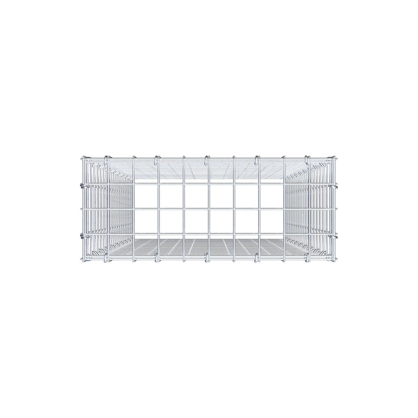 Monteret gabion type 3 100 cm x 50 cm x 20 cm (L x H x D), maskestørrelse 5 cm x 5 cm, C-ring