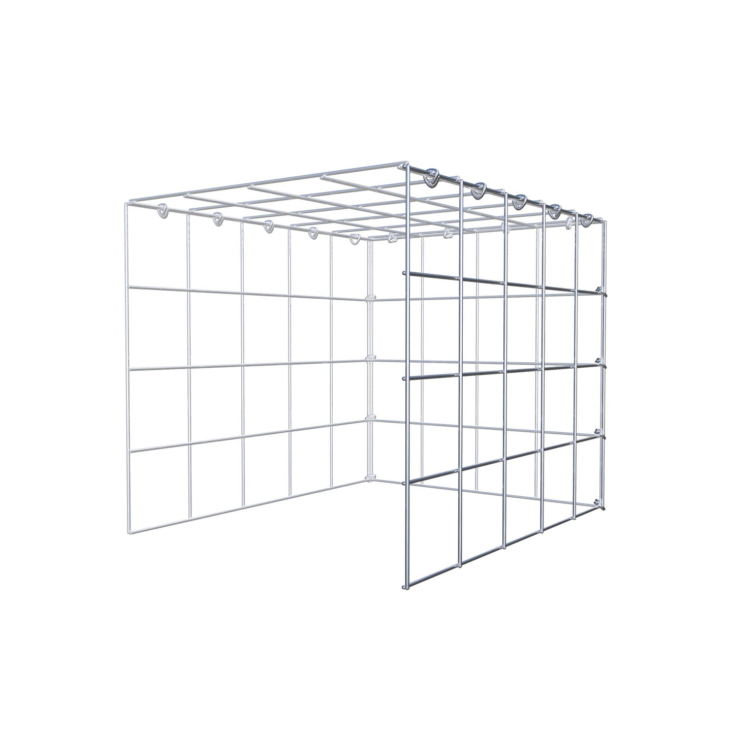Monteret gabion type 4 50 cm x 40 cm x 40 cm (L x H x D), maskestørrelse 10 cm x 10 cm, C-ring