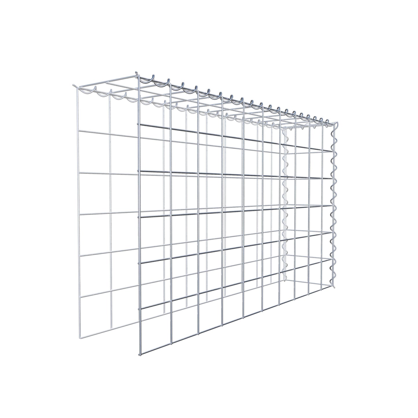 Opvokset gabion type 4 100 cm x 60 cm x 20 cm (L x H x D), maskestørrelse 10 cm x 10 cm, spiral