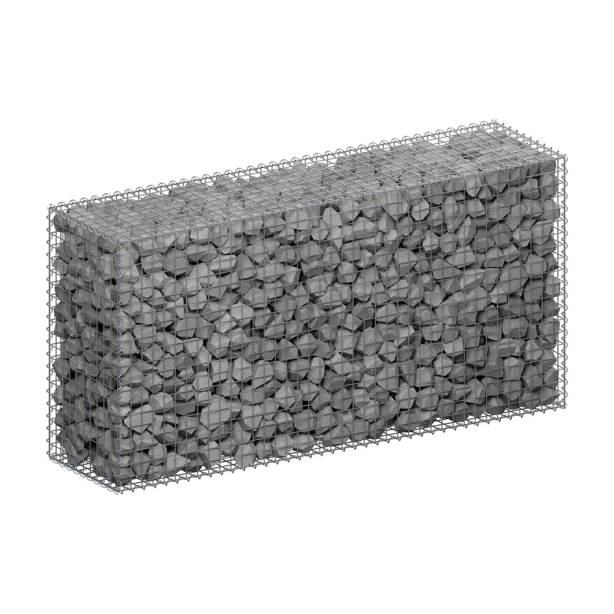 Gabione 200 cm x 100 cm x 50 cm (L x H x T), Maschenweite 5 cm x 5 cm, Spirale