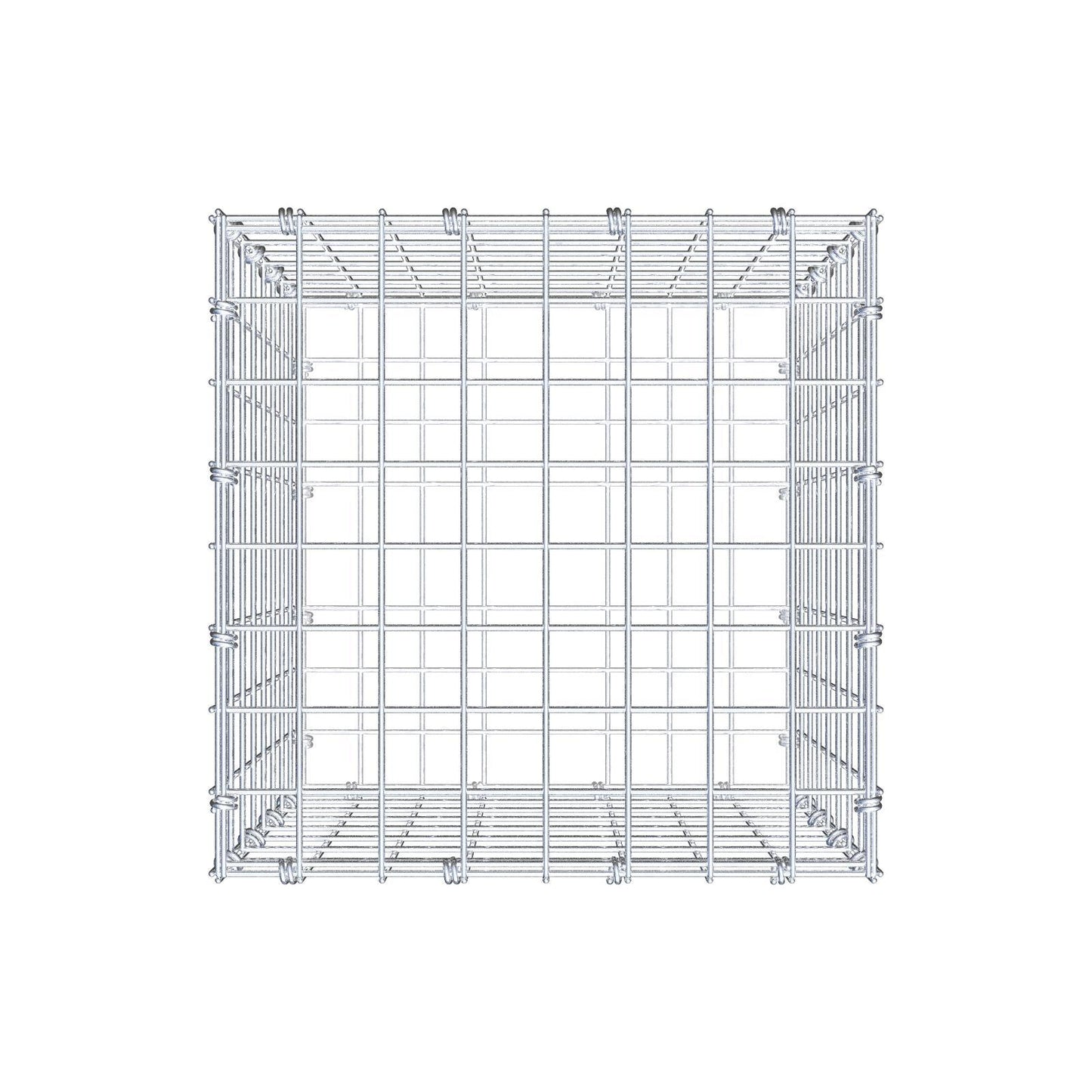 Gabione 40 cm x 40 cm x 40 cm (L x H x T), Maschenweite 5 x 5 cm, Spiralring