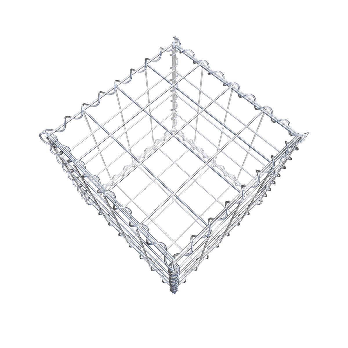 Gabião 40 cm x 40 cm x 40 cm (C x A x P), malhagem 10 cm x 10 cm, espiral